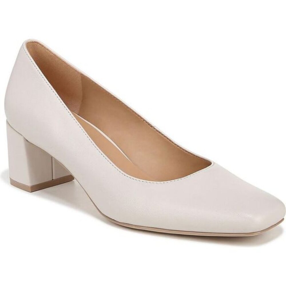Naturalizer Womens Karina White Leather Square Toe Dressy Pumps Shoes - NEW